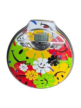 Vintage Rare 2003 Joe Boxer Smiley Face Graphic Portable CD Player Tested WORKS